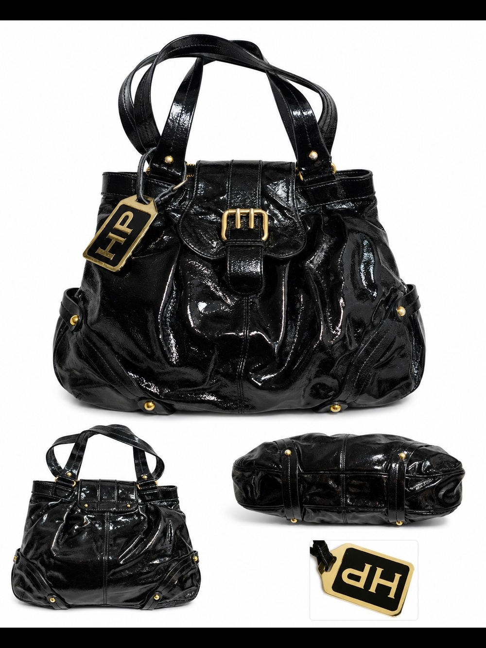 Dooney & Bourke HP Hayden Panettiere Limited Edition Black Patent Leather Hobo